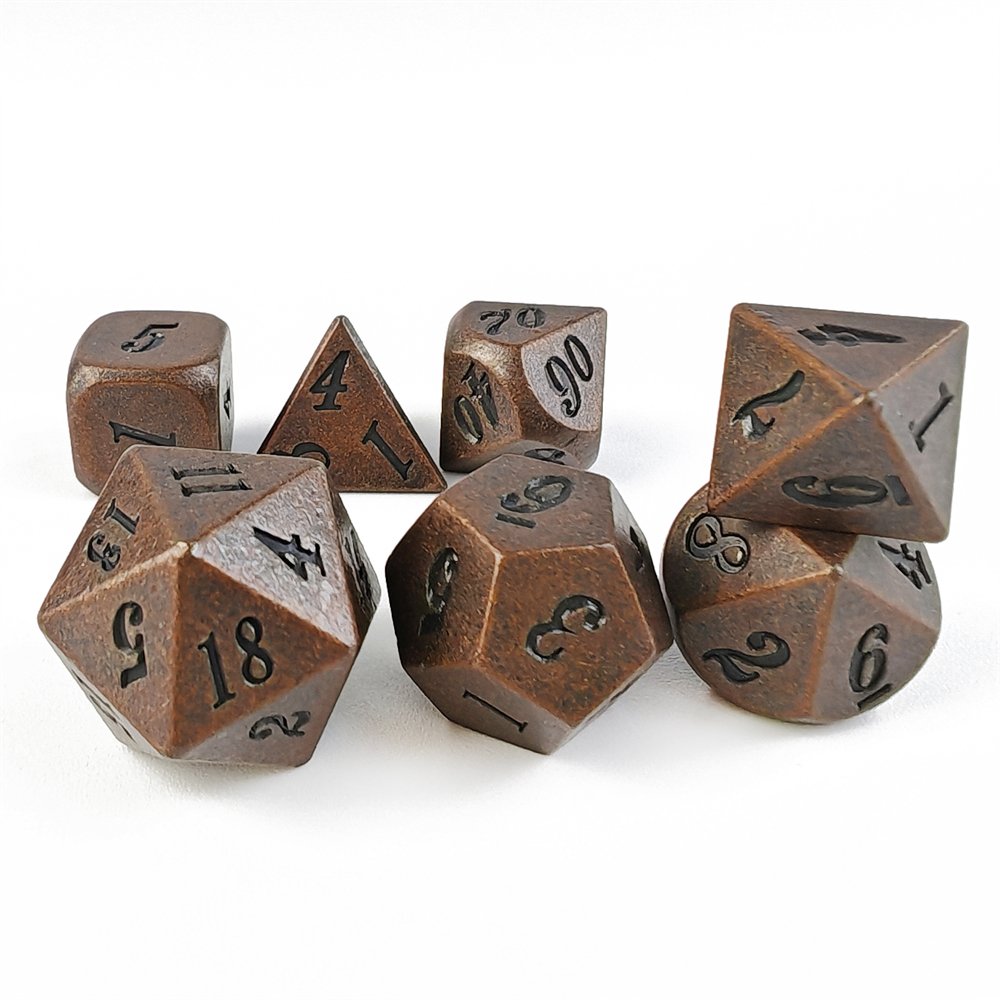 Bulk Wholesale 7pcs set Dungeons & Dragons Game Dice Polyhedral D4 D6 D8 D10 D12 D20 Metal DND Dice Set
