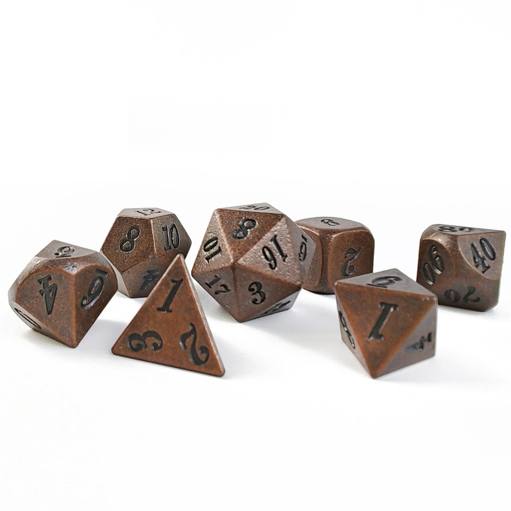 Bulk Wholesale 7pcs set Dungeons & Dragons Game Dice Polyhedral D4 D6 D8 D10 D12 D20 Metal DND Dice Set