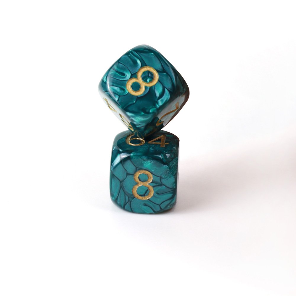 Emerald 25mm Multiplier Large Dice Custom Board Games Fun Engraved Dice Set