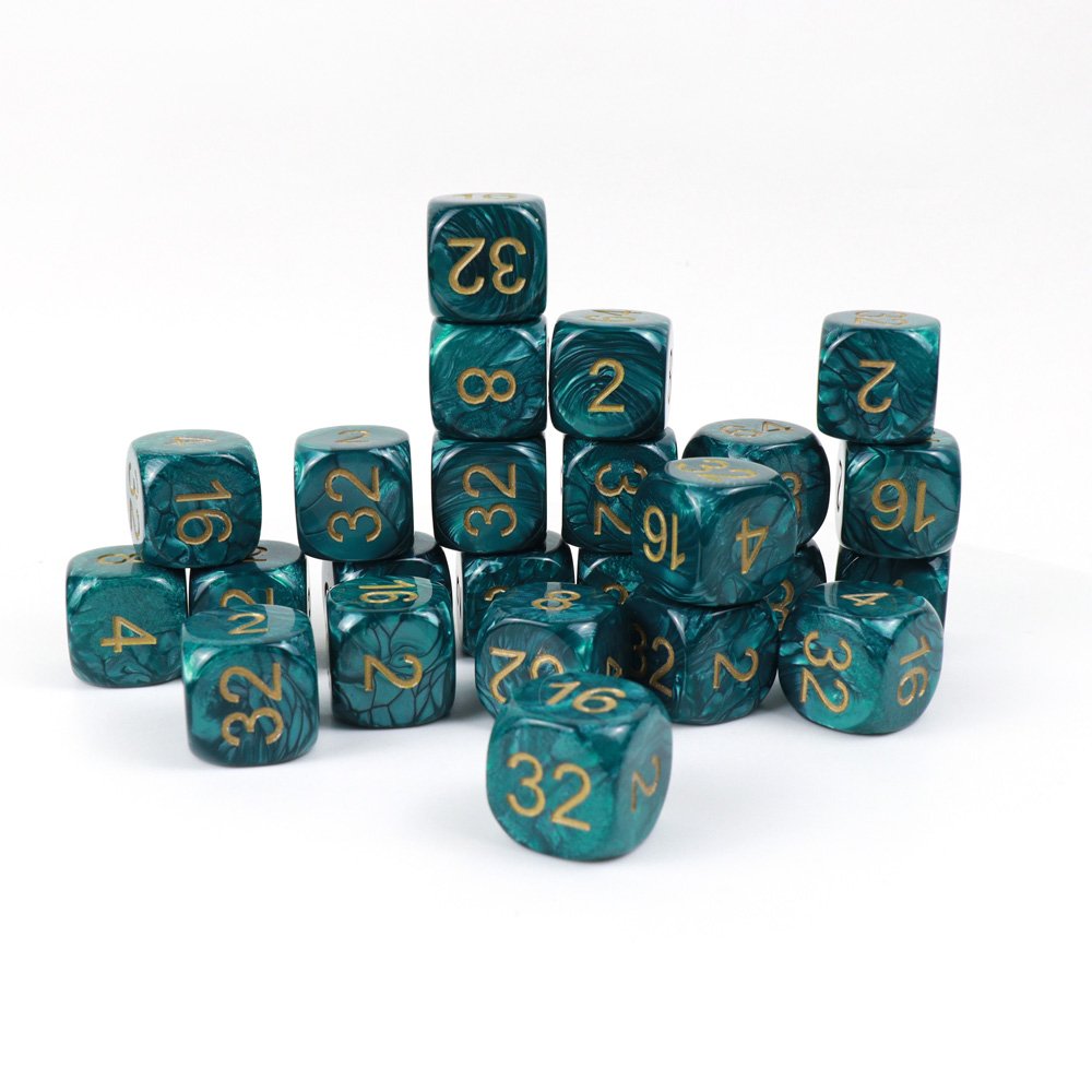 Emerald 25mm Multiplier Large Dice Custom Board Games Fun Engraved Dice Set