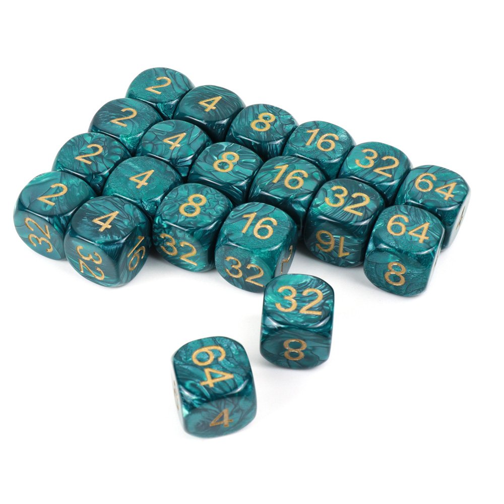 Emerald 25mm Multiplier Large Dice Custom Board Games Fun Engraved Dice Set