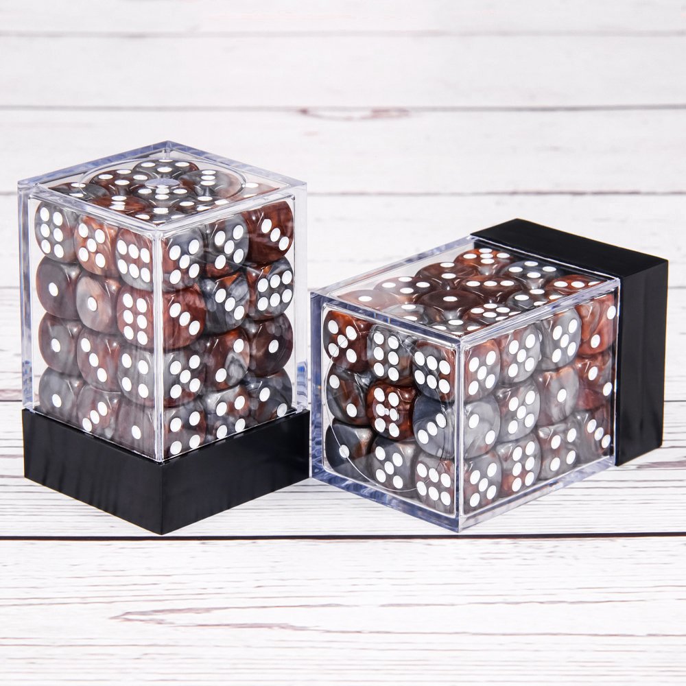 Double-colors D6 Pip Dice Square Opaque 12mm standard Dice Acrylic Polyhedral Dice Set for RPG DND Games