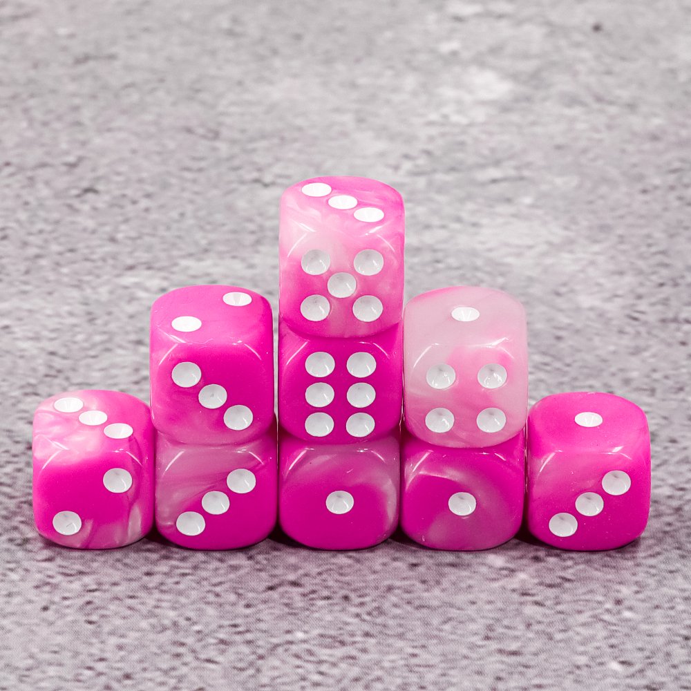 Double-colors D6 Pip Dice Square Opaque 12mm standard Dice Acrylic Polyhedral Dice Set for RPG DND Games