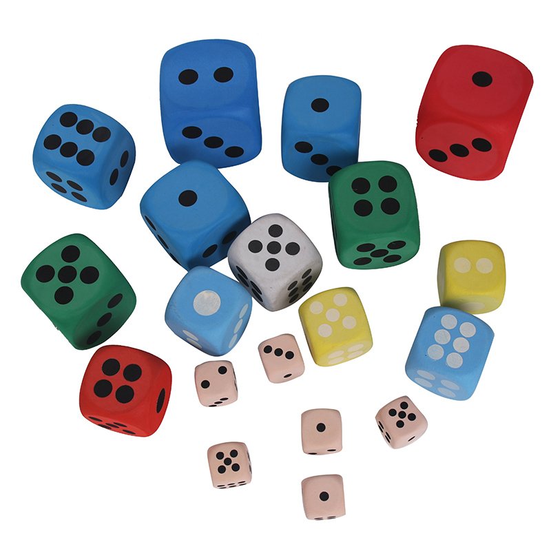 Jumbo Foam Dices- 3.94" Giant Dot Dices, Eva Foam Dices, 6PCS Blue Fun Playing Games - Great Gift for Kids