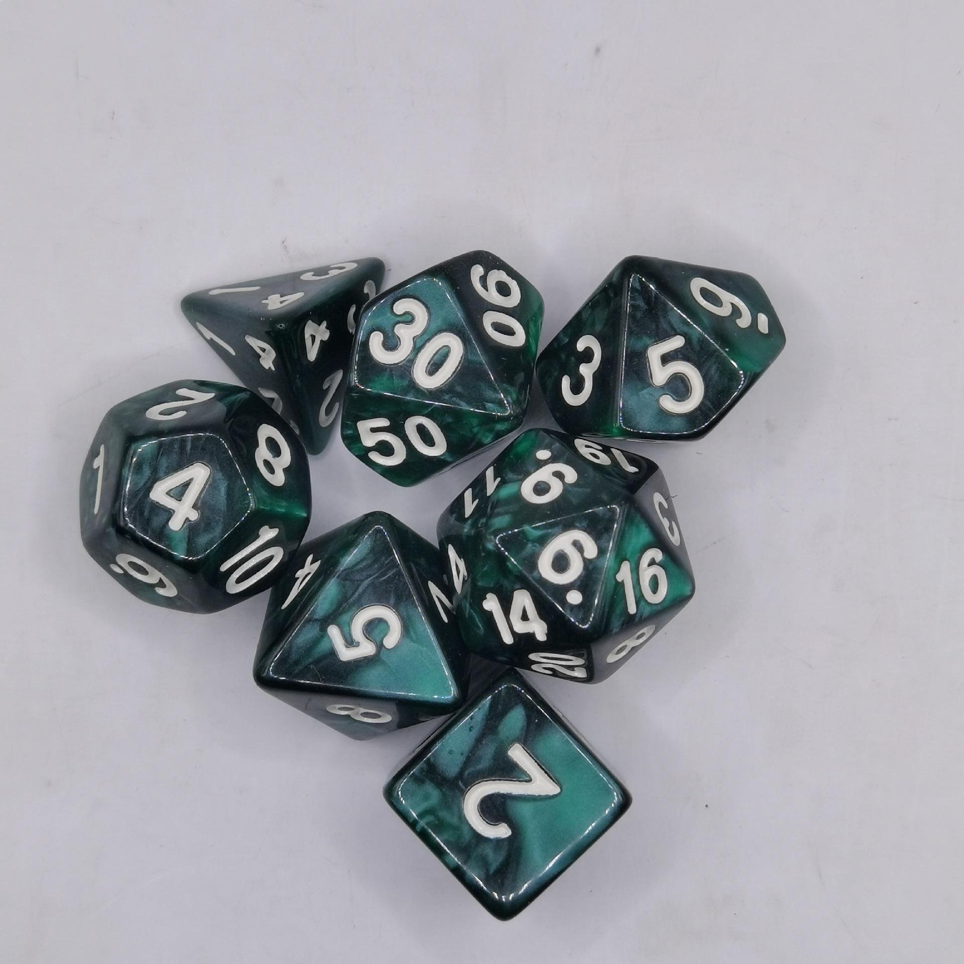 Marbled Dice Polyhedral Acrylic DND RPG Dice Board or Card Games Dungeons and Dragons Plastic Dice Set