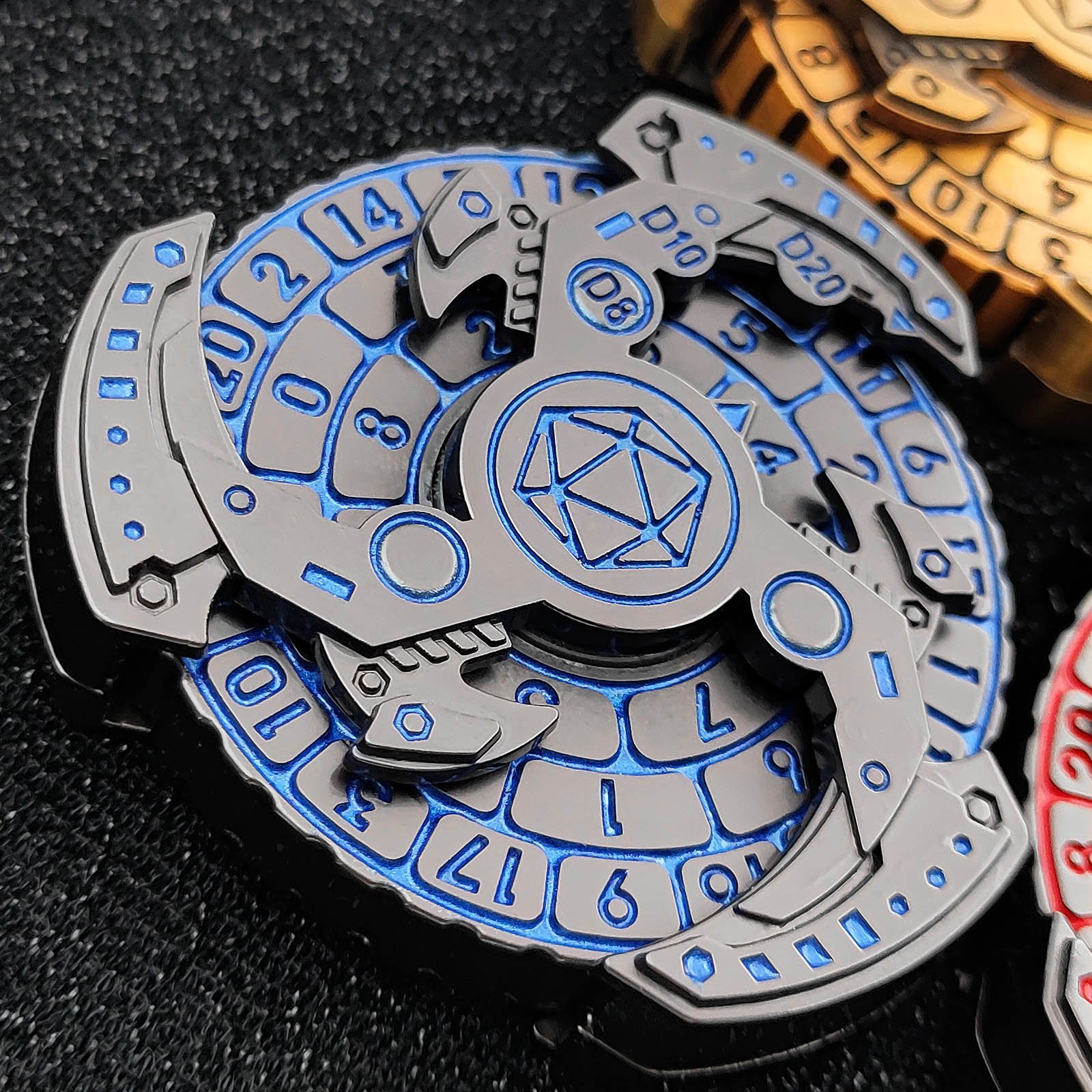 Mechanical Spinner Stress Relief Toys Fingertip Rotating Metal Dice for Warhammer 40K