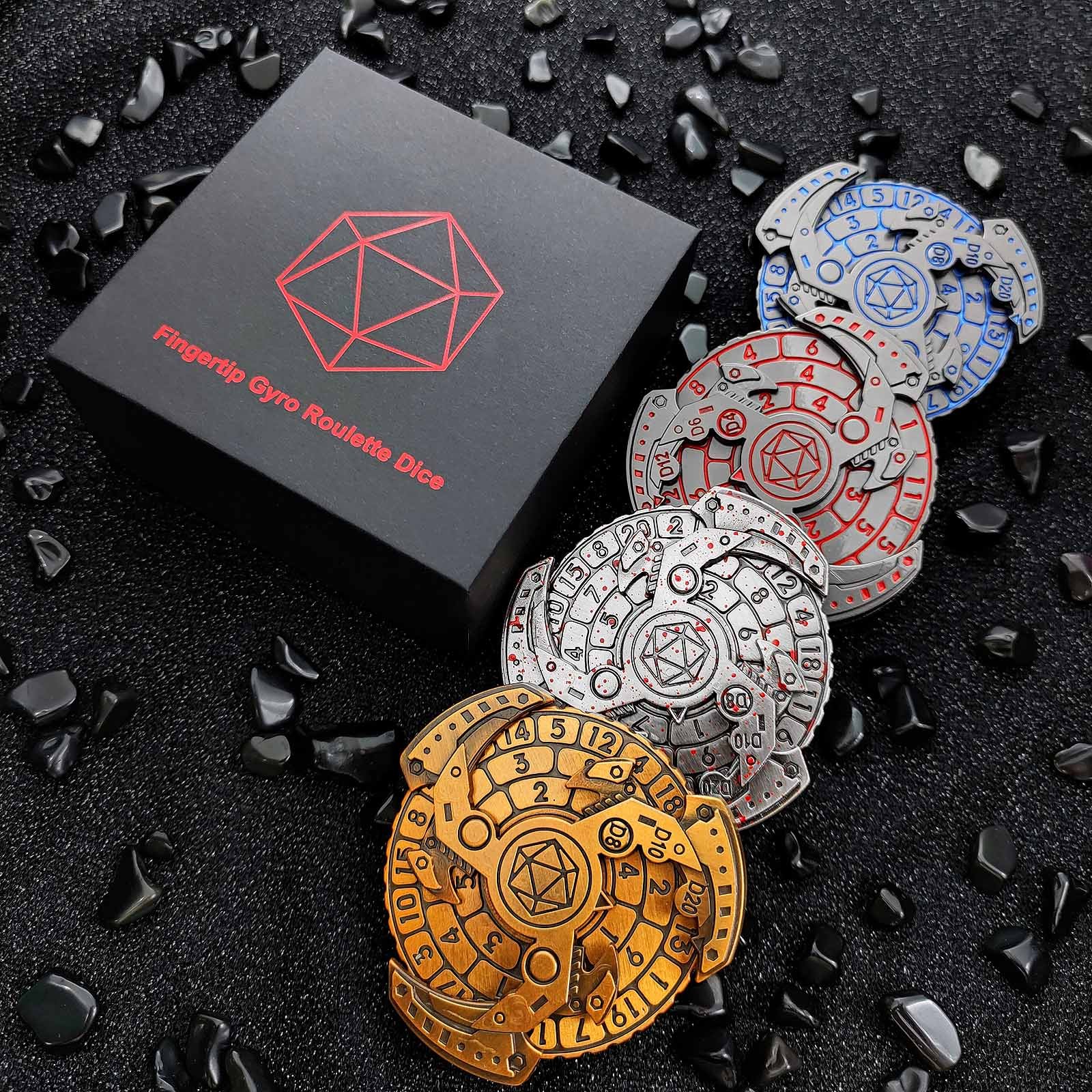 Mechanical Spinner Stress Relief Toys Fingertip Rotating Metal Dice for Warhammer 40K