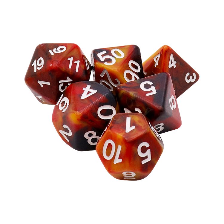 Custom Complete D4 D6 D8 D10 D12 D20 Liquid Core Smooth Edge Resin Polyhedral Dice Liquid Core Handmade 12 Sided Ball Dice Set