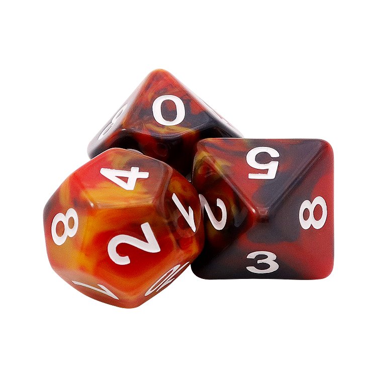 Custom Complete D4 D6 D8 D10 D12 D20 Liquid Core Smooth Edge Resin Polyhedral Dice Liquid Core Handmade 12 Sided Ball Dice Set