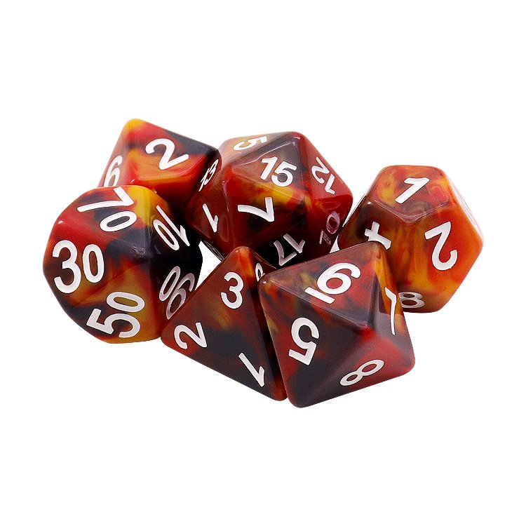 Custom Complete D4 D6 D8 D10 D12 D20 Liquid Core Smooth Edge Resin Polyhedral Dice Liquid Core Handmade 12 Sided Ball Dice Set