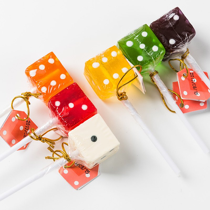 sweets wholesale 33g fun and creativity of children's snacks exotic candy christmas dice candy stick lollipop dice lollipop