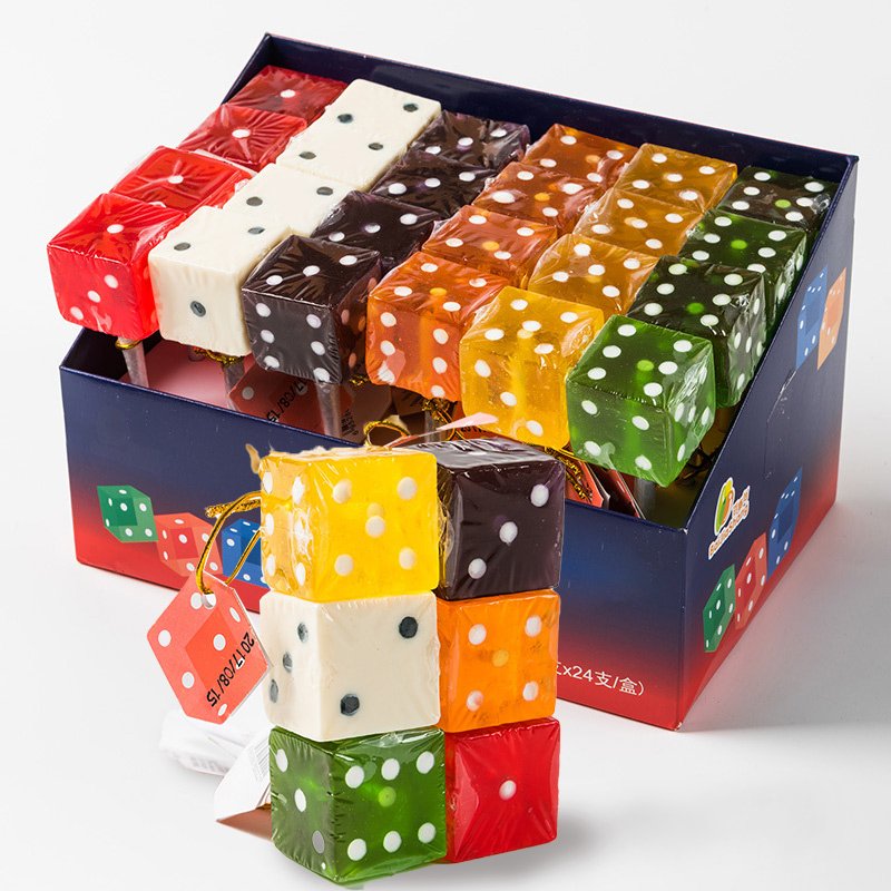 sweets wholesale 33g fun and creativity of children's snacks exotic candy christmas dice candy stick lollipop dice lollipop