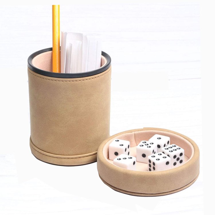 Tabletop gambling entertainment liar's Yahtzee Games Custom Dice Game Leather Dice Cups Set