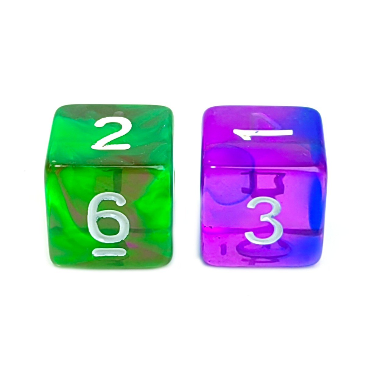 Bulk wholesale two-color transparent 16mm Plastic Dice D6 Sided Number Dice for D&D RPG MTG Board Game Toy DIY