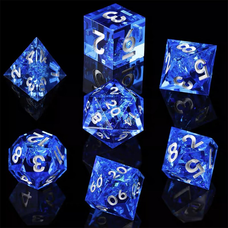 DND RPG Polyhedral Dice Set D6 D20 Sharp Resin Board Game Dice for Dungeon Adventure and Tabletop Games