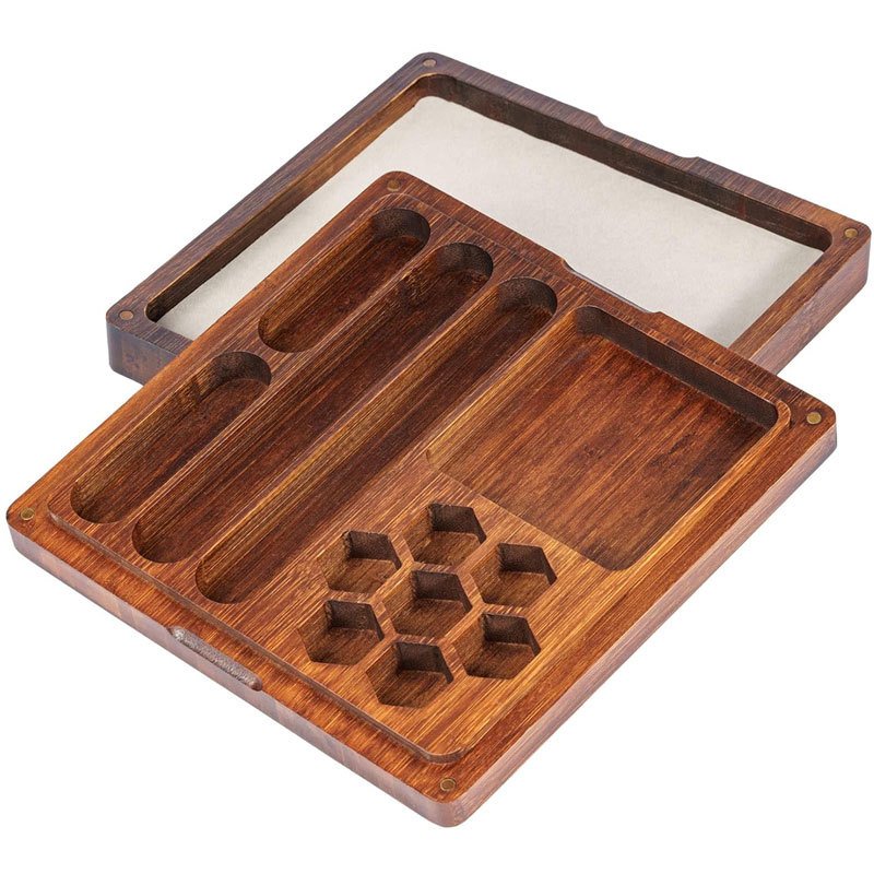 Wooden Color Bamboo Dungeons And Dragons Rpg D&D Dice Box Case Packaging Tray