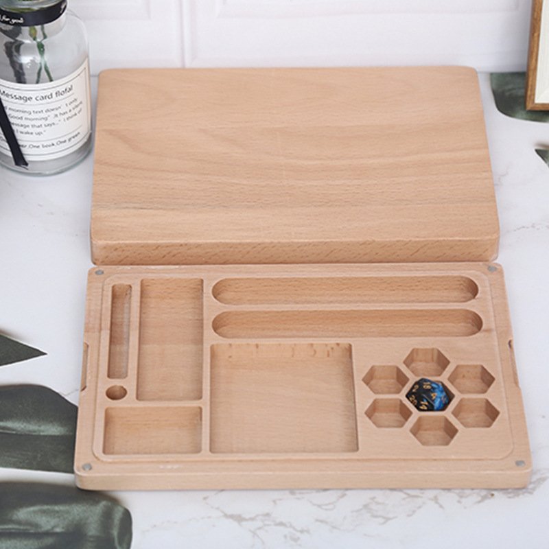 Wooden Color Bamboo Dungeons And Dragons Rpg D&D Dice Box Case Packaging Tray