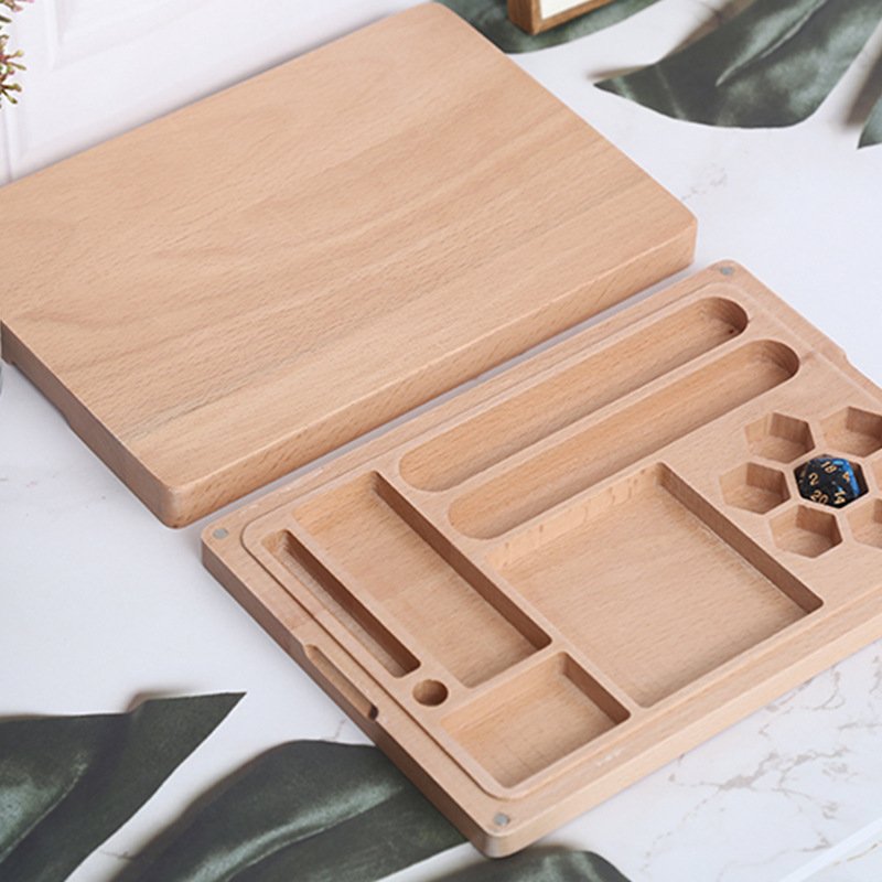 Wooden Color Bamboo Dungeons And Dragons Rpg D&D Dice Box Case Packaging Tray