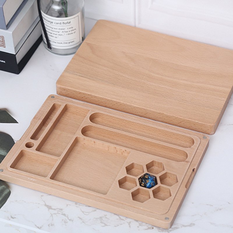 Wooden Color Bamboo Dungeons And Dragons Rpg D&D Dice Box Case Packaging Tray