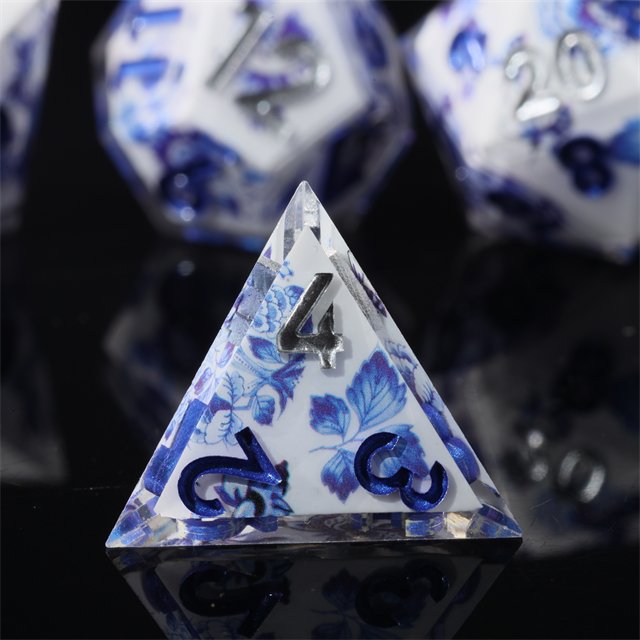 Mini Planetl Handmade Polyhedral RPG Board Game Set Dragon and Dungeon DND Dice with Sharp Edge Resin Porcelain Material