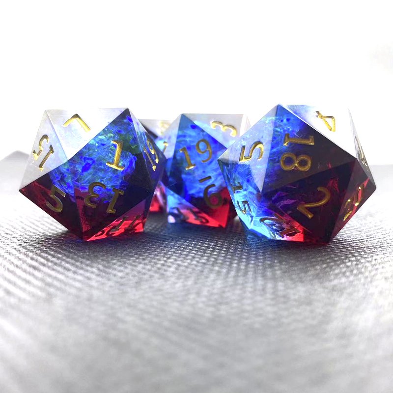 RPG Dice Set D20 Polished edge resin polyhedron resin material DND Dungeons & Dragons role-playing DND dice set 5