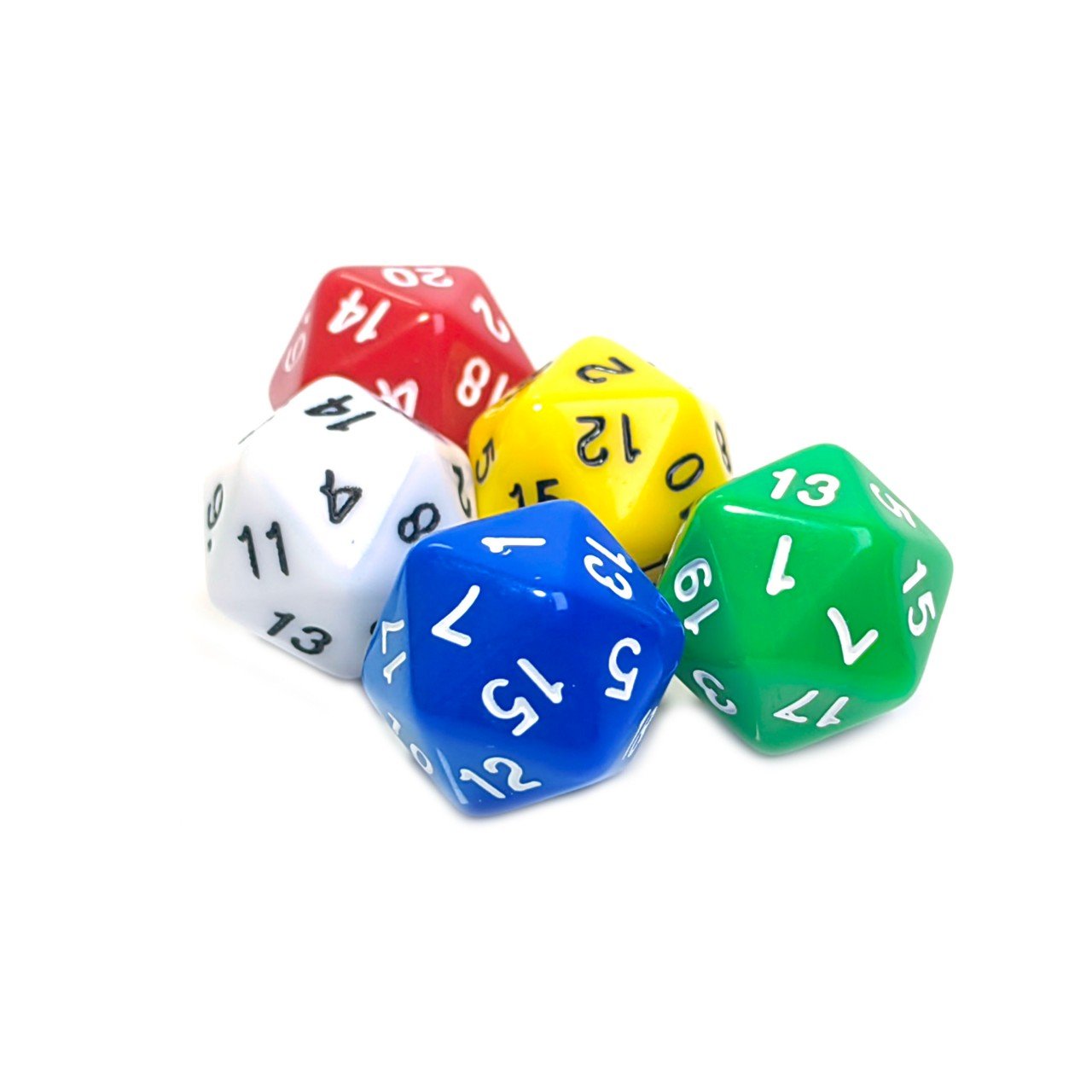 Wholesale double colors D20 Bulk DND Game Board Game Transparent custom cubes Polyhedral Acrylic Dice for RPG MTG Board Game