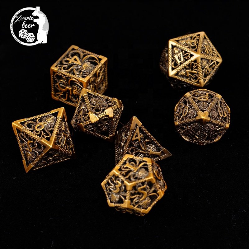XCL Custom Metal Hollow Dice Octopus Polyhedral DND Dice Set For Dungeons And Dragons Games RPG Dice D20