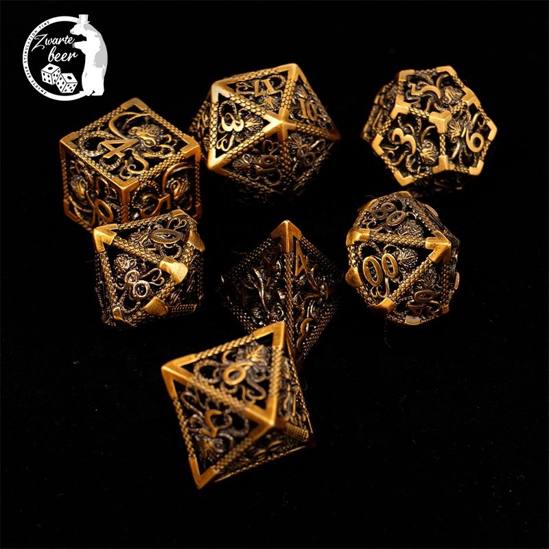 XCL Custom Metal Hollow Dice Octopus Polyhedral DND Dice Set For Dungeons And Dragons Games RPG Dice D20