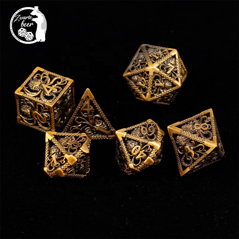 XCL Custom Metal Hollow Dice Octopus Polyhedral DND Dice Set For Dungeons And Dragons Games RPG Dice D20