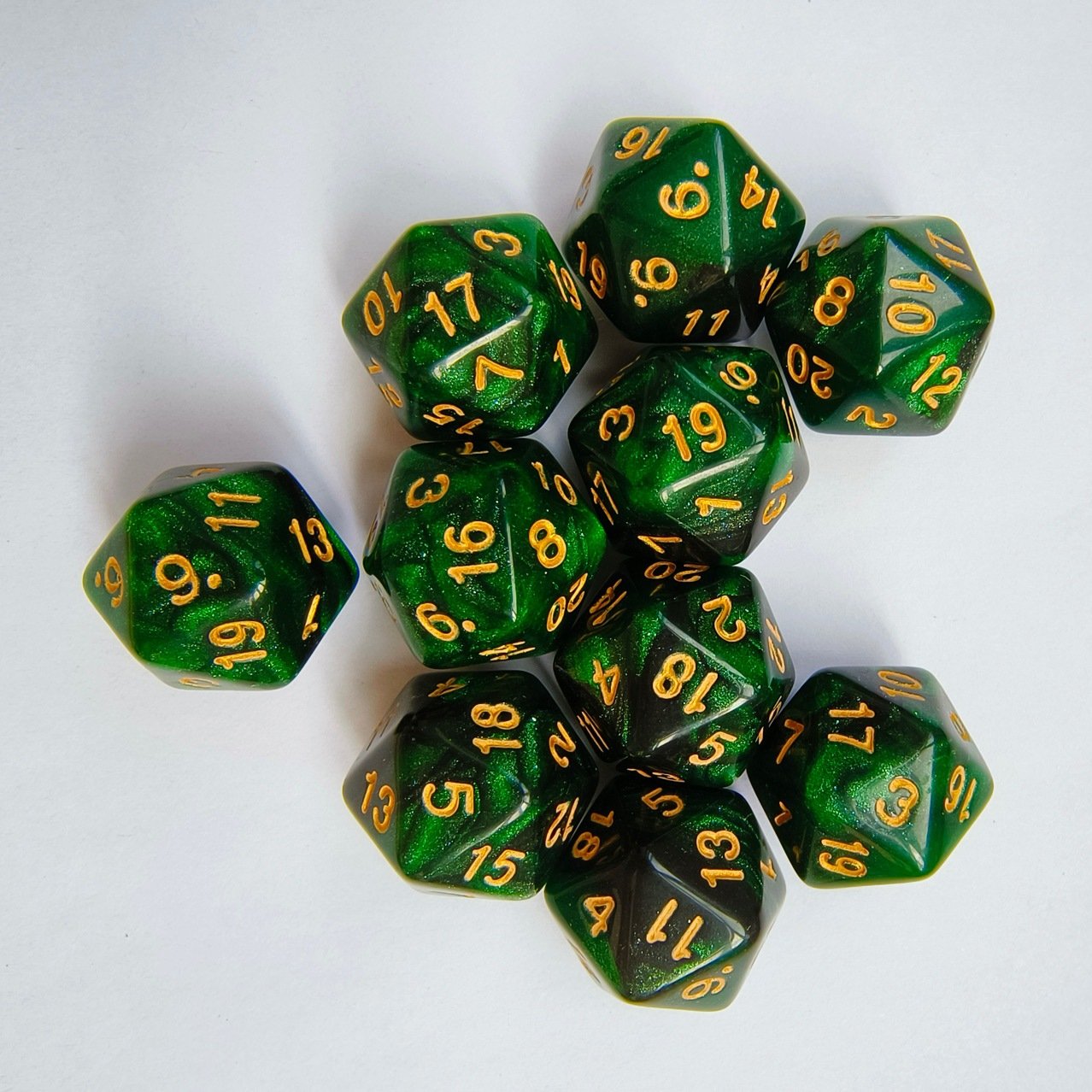 D20 Two-Color Starry Sky Dice DND Game Acrylic Digital Game Polyhedral Dice Set Polyhedral Custom Game RPG Dice
