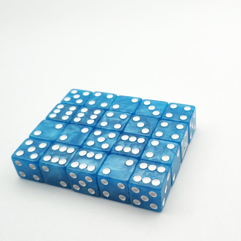 factory wholesale customized luxury adult games casino poker point dice blue hollow d6 16mm mini resin dice set