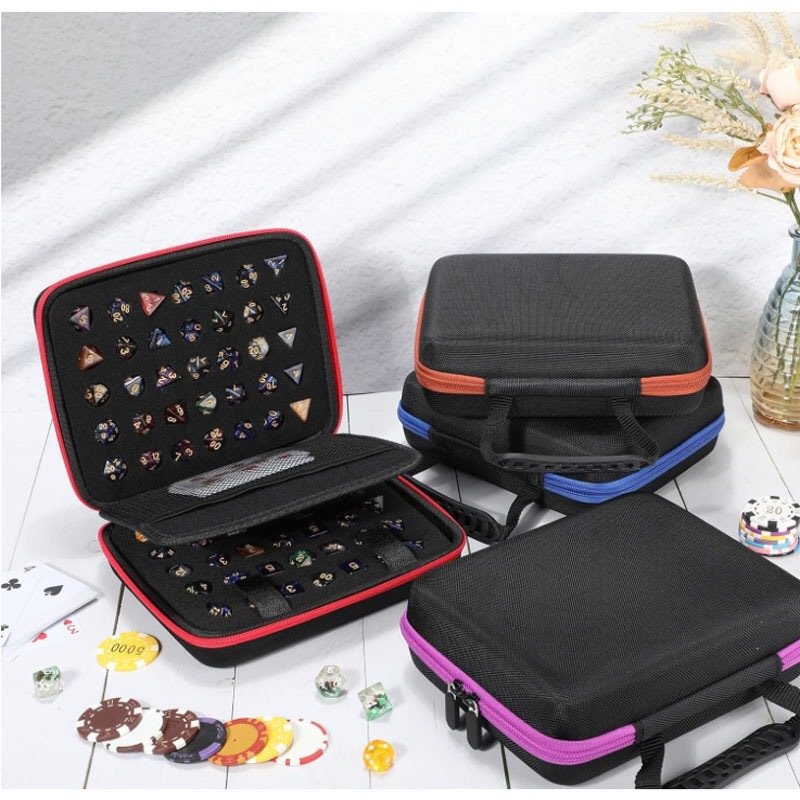 MINI PLANET Portable Handheld 70 Hole Dice Storage Bag Dragon and Dungeon RPG Board Game Dice Storage Bag Custom DND Dice Bag