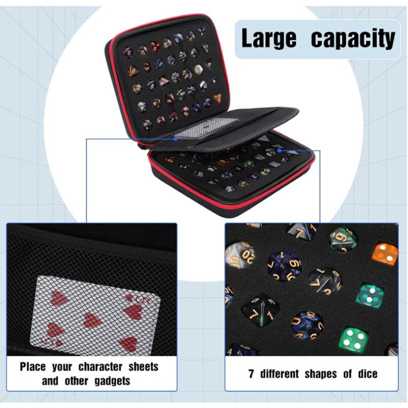 MINI PLANET Portable Handheld 70 Hole Dice Storage Bag Dragon and Dungeon RPG Board Game Dice Storage Bag Custom DND Dice Bag