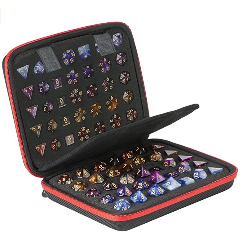 MINI PLANET Portable Handheld 70 Hole Dice Storage Bag Dragon and Dungeon RPG Board Game Dice Storage Bag Custom DND Dice Bag