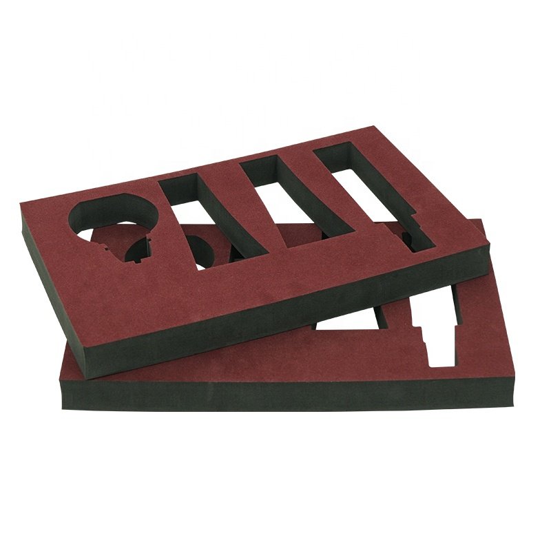 Customized shape eva foam with velvet eco-friendly EVA FOAM sheet material for tool case foam insert