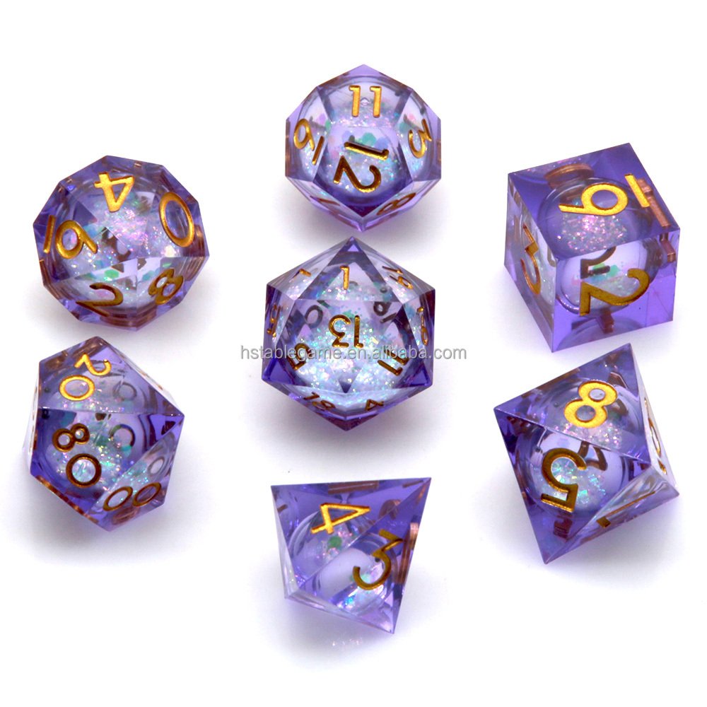 Hot Sale Factory Directly Liquid Core Dice Rolling eye Liquid filled Sharp Edge Hard Edge Dice for RPG DND and other Games