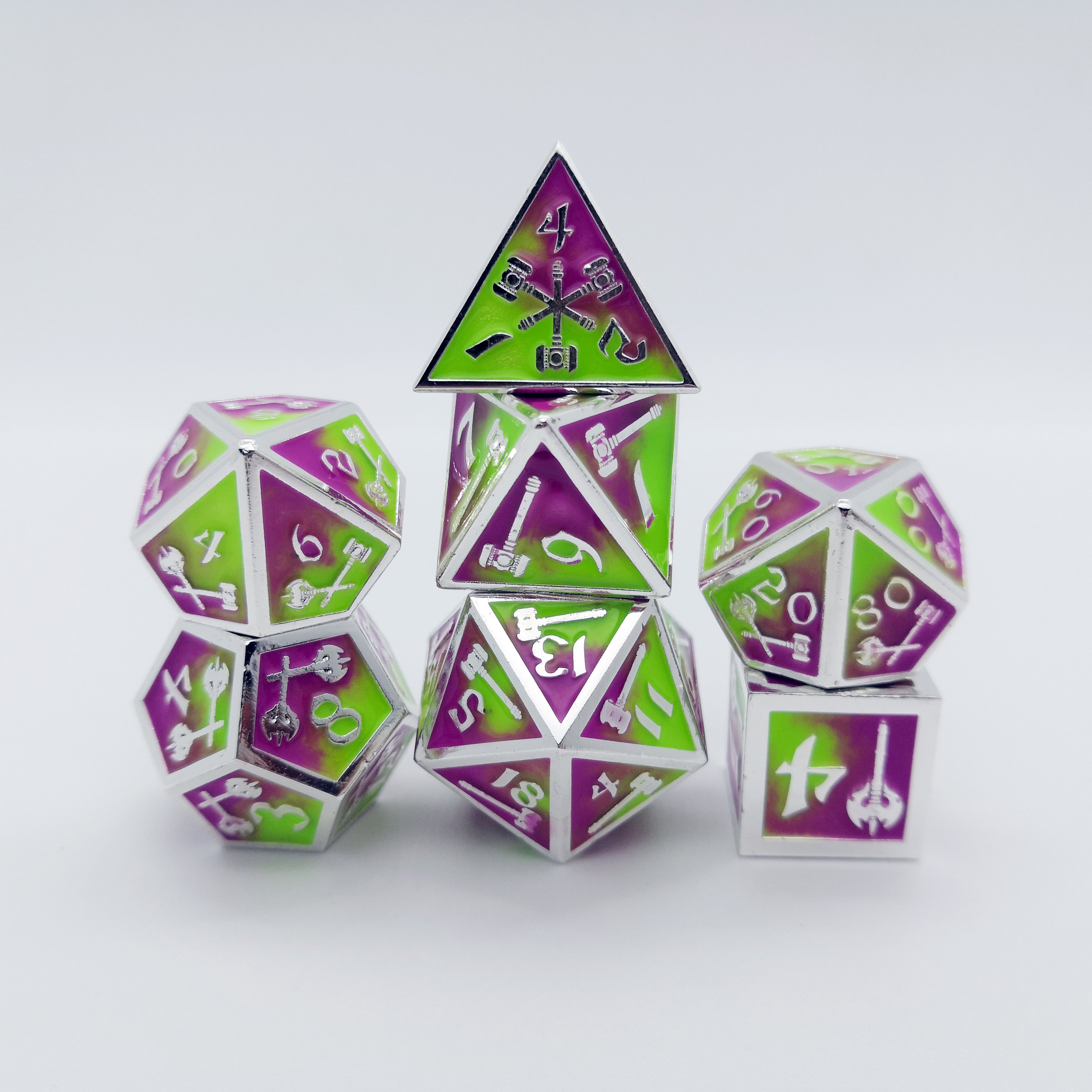 Professional 7 Pieces Metal dnd dice Role Playing Dice for Dungeons and Dragons rpg Games & Pathfinder Metal Dices Set