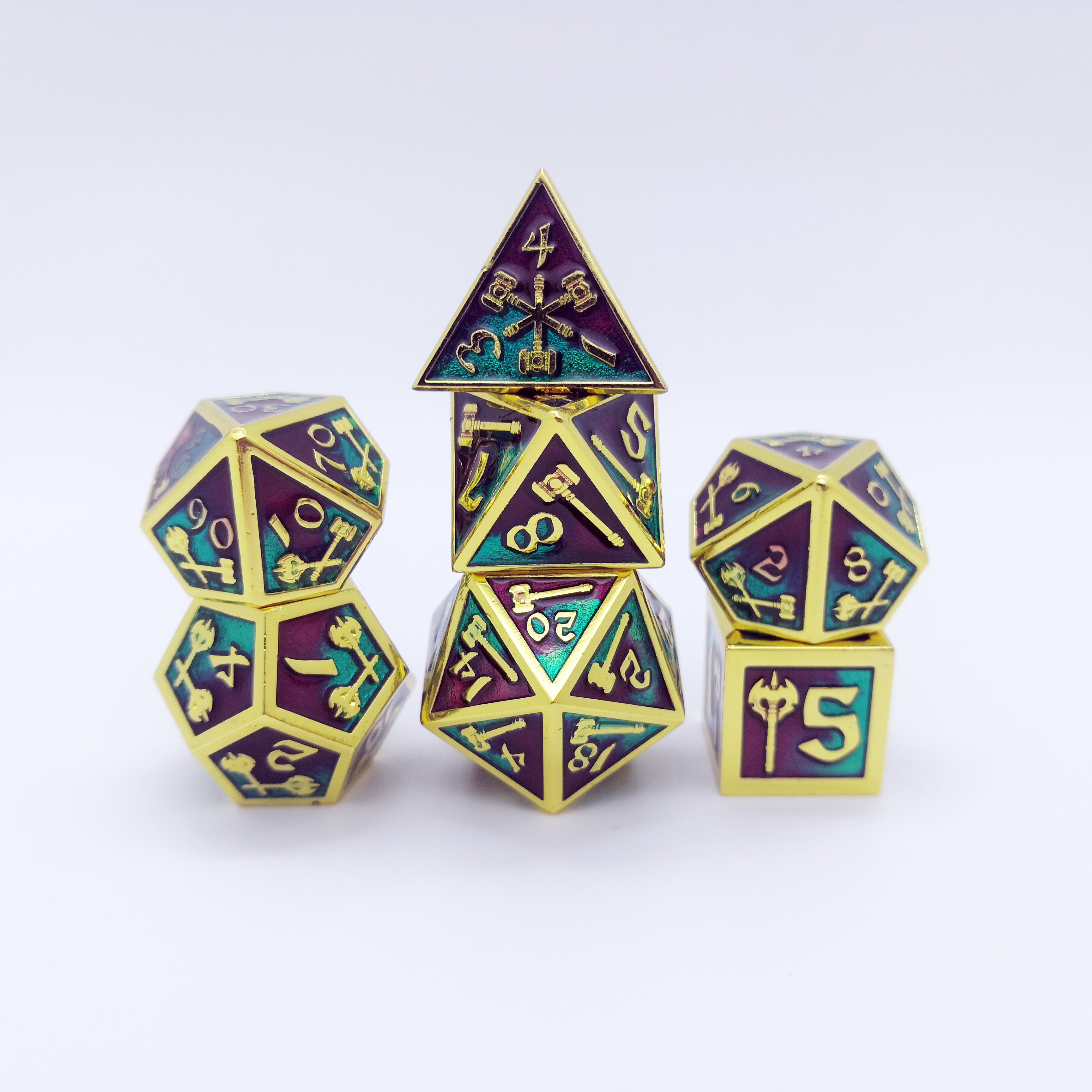 Professional 7 Pieces Metal dnd dice Role Playing Dice for Dungeons and Dragons rpg Games & Pathfinder Metal Dices Set