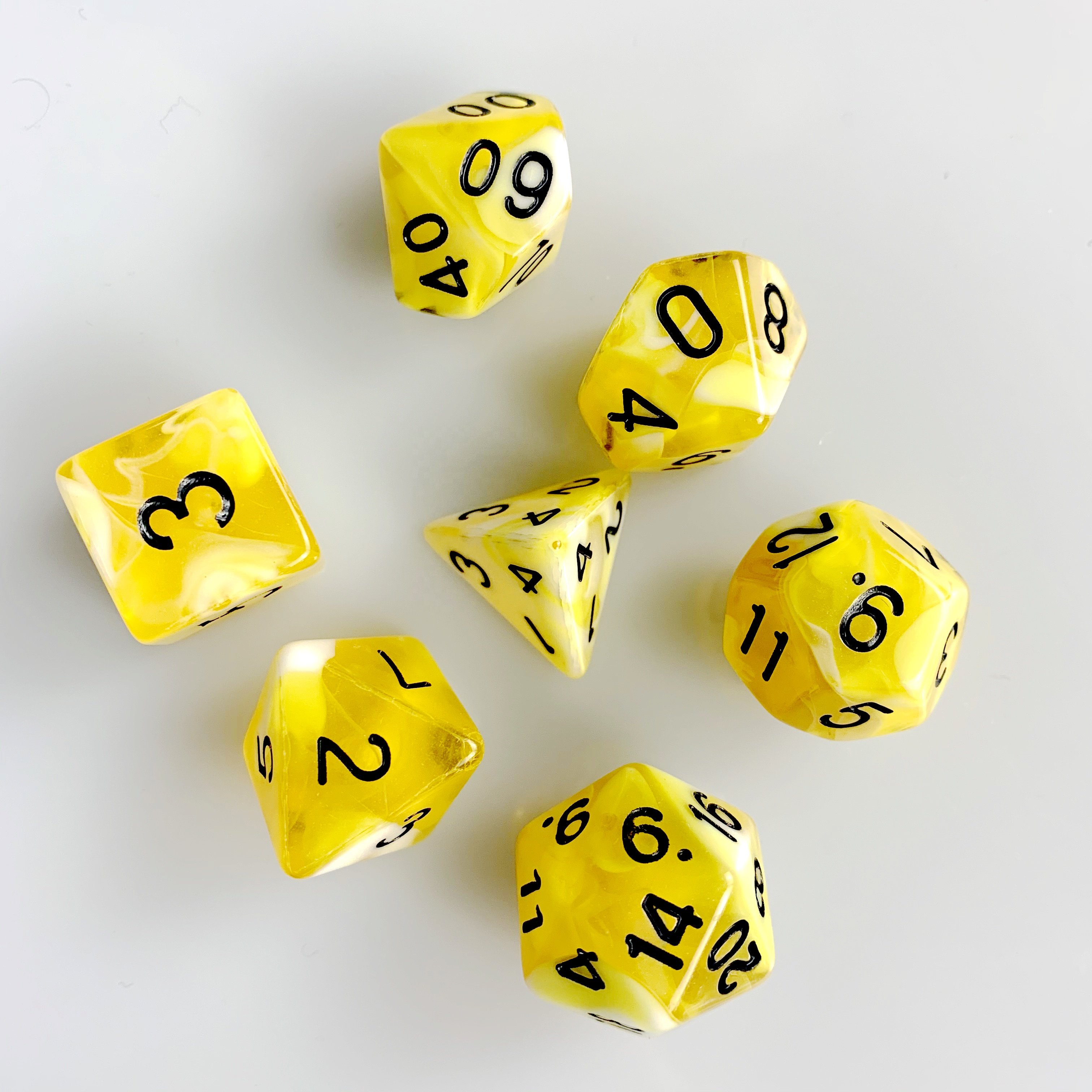DND rpg Dungeons and Dragons acrylic custom polyhedral 20 sides double multi colors plastic dice sets