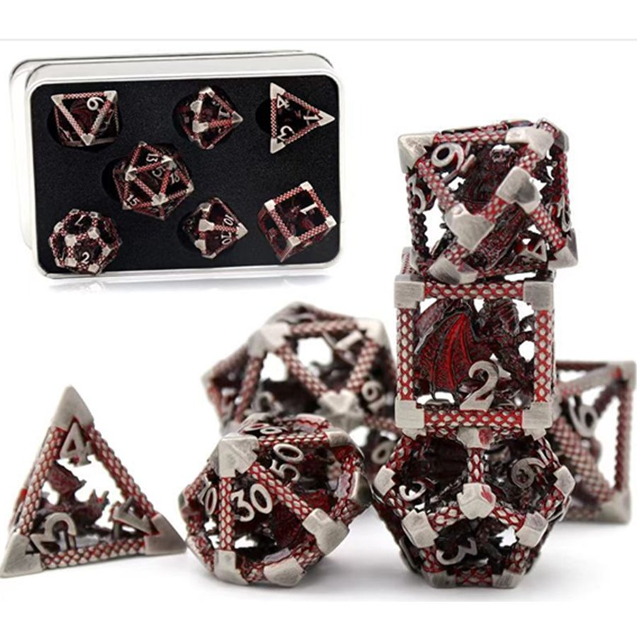 MINI PLANET DND Dice Set 3D Flying Dragon Metal Polyhedral Dice For TRPG Dungeons&Dragons Game Wholesale Custom Metal Dice Set