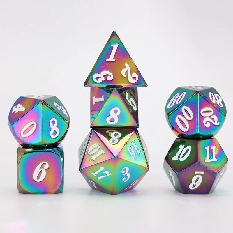 Custom logo Metal Solid RPG DND dice Set the Dungeon Dragon board game's role-playing polyhedral digital dice