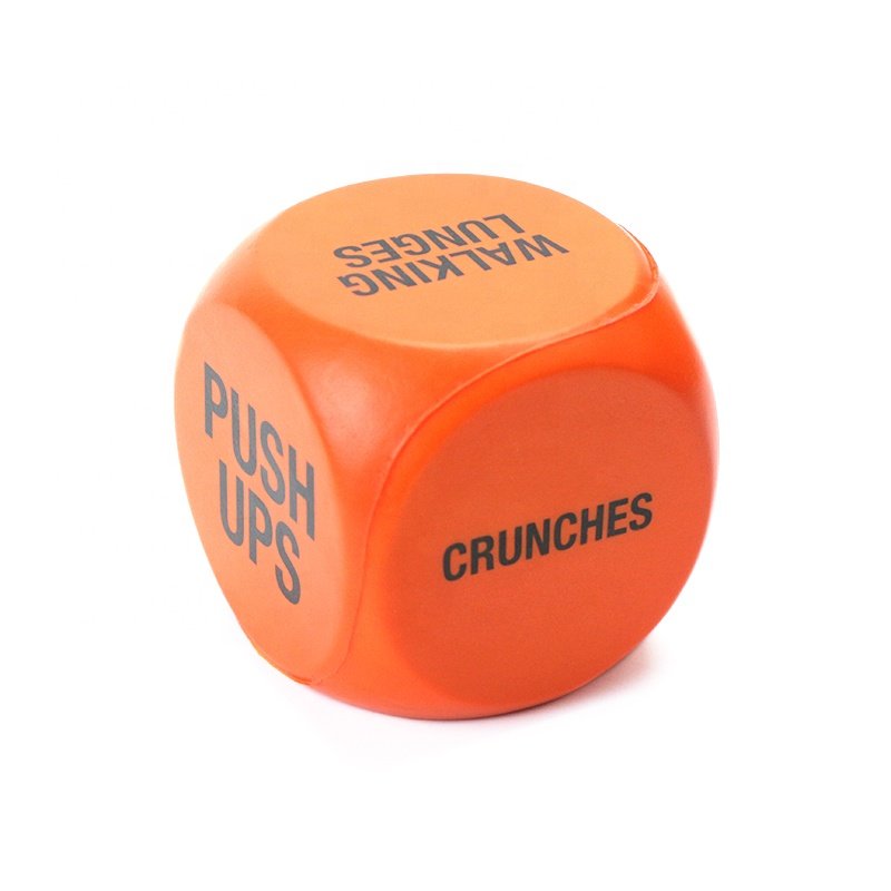 OEM ODM Customizable Pu Foam Yoga 6-Side Dice White Polyhedral Dice Hot Sale Fidget Cube Play Dice With Words Jumbo Foam Ball