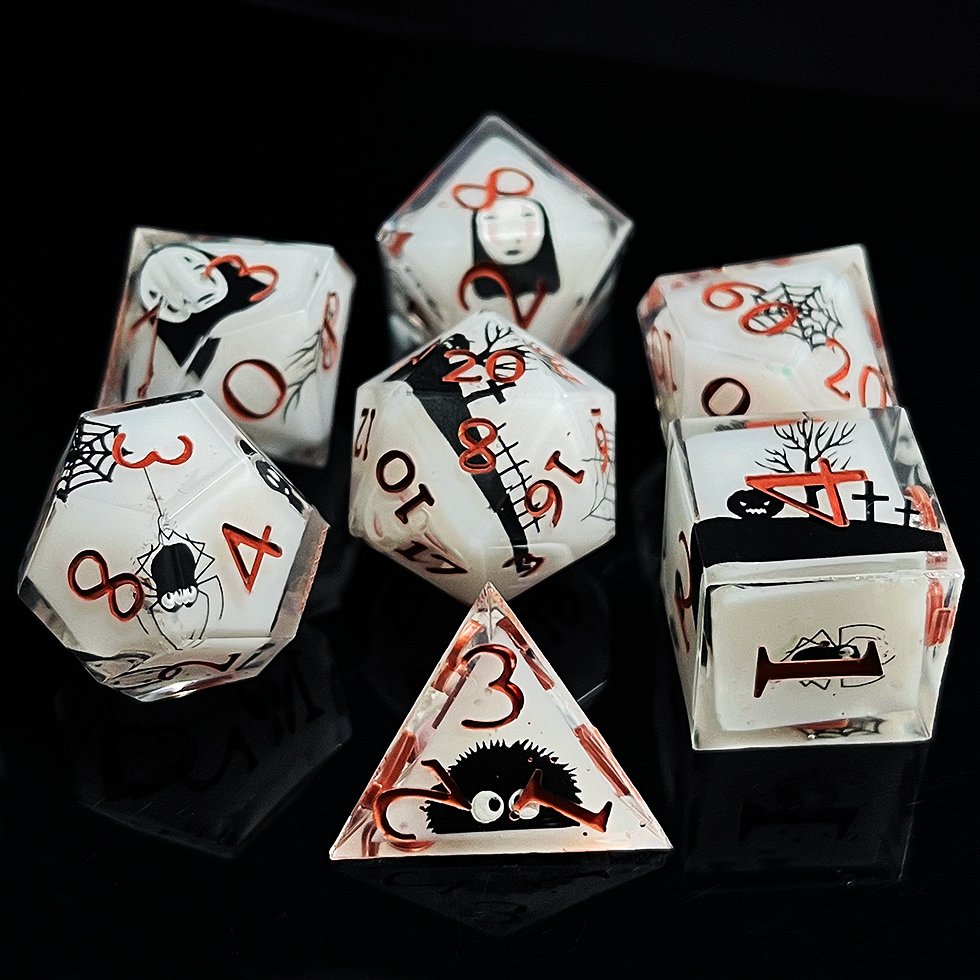 dnd handmade Halloween spooky cute style double dice for game