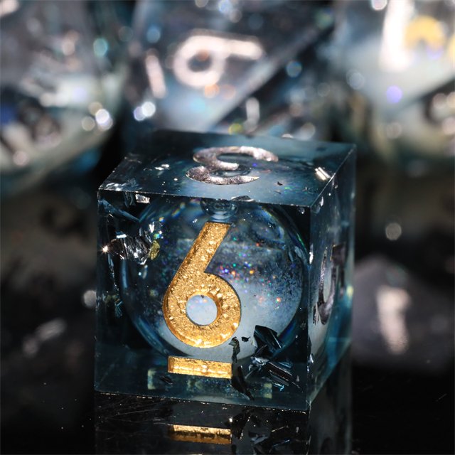 MINI PLANET Handmade Resin Dragon and Dungeon DND RPG Dice Set Custom Sharp Edges Gift Polyhedral Board Game Dice