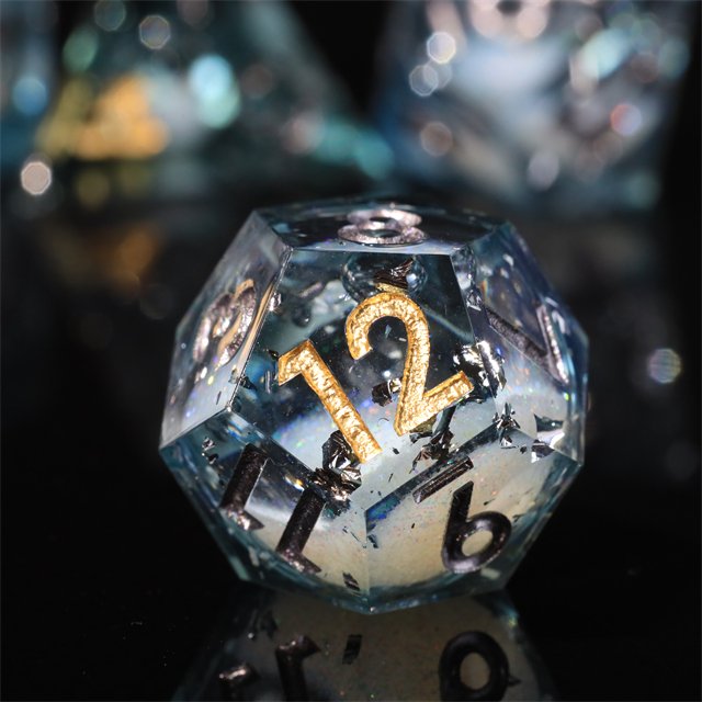 MINI PLANET Handmade Resin Dragon and Dungeon DND RPG Dice Set Custom Sharp Edges Gift Polyhedral Board Game Dice