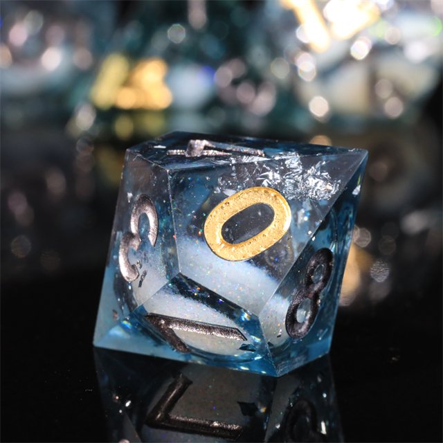 MINI PLANET Handmade Resin Dragon and Dungeon DND RPG Dice Set Custom Sharp Edges Gift Polyhedral Board Game Dice