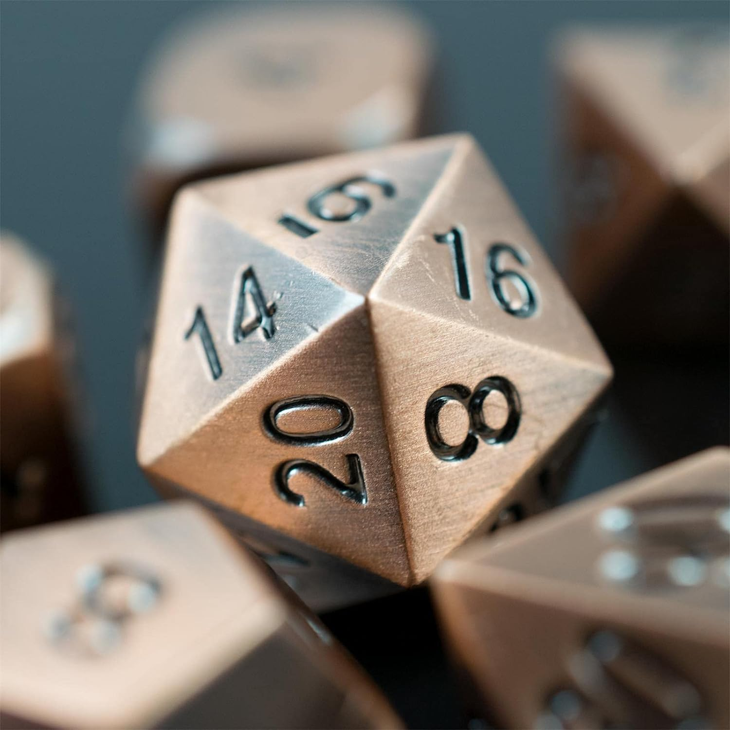 Custom logo Polyhedral metal dice 7 dice set RPG game dice
