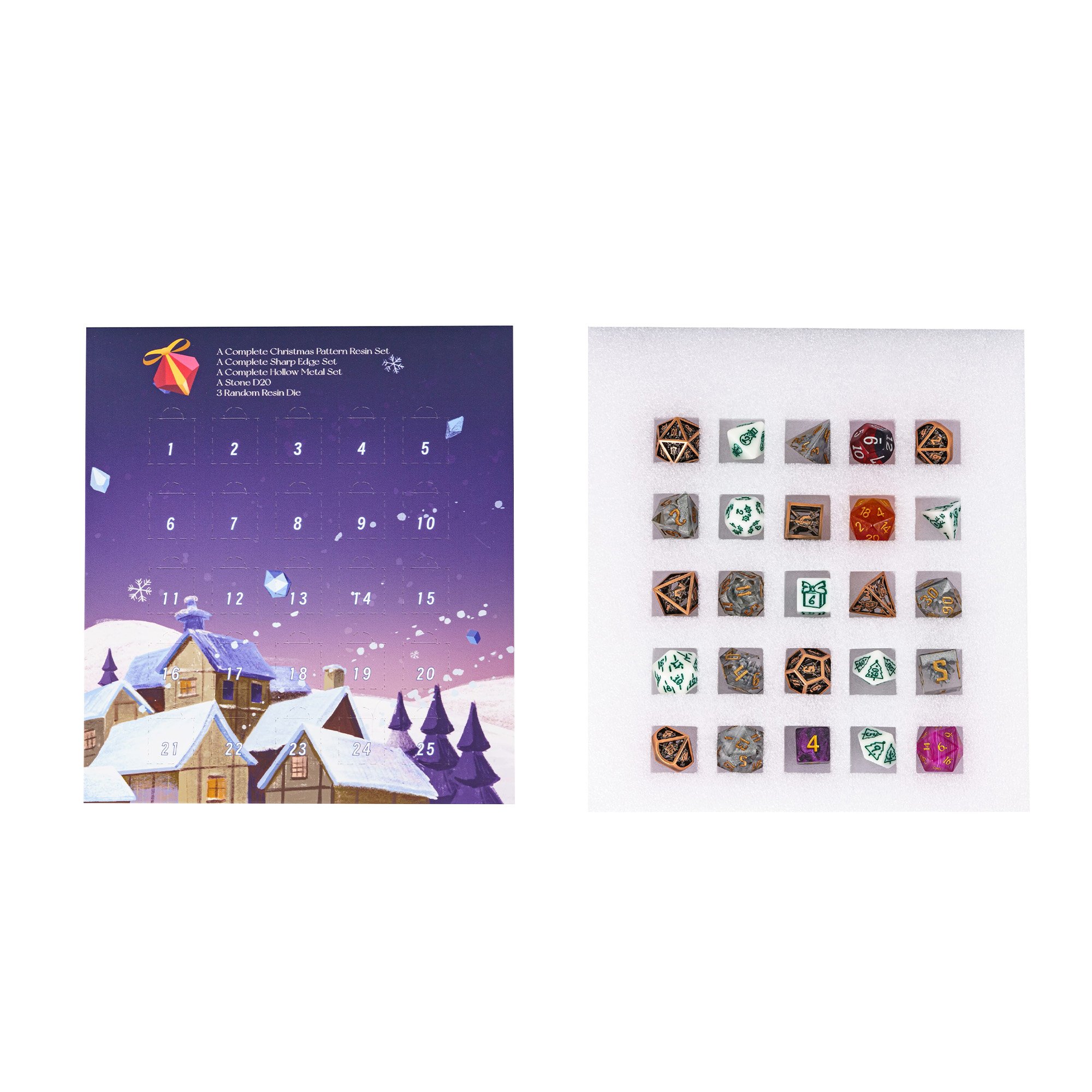 Udixi custom dice Christmas Advent Calendar Dice gift box