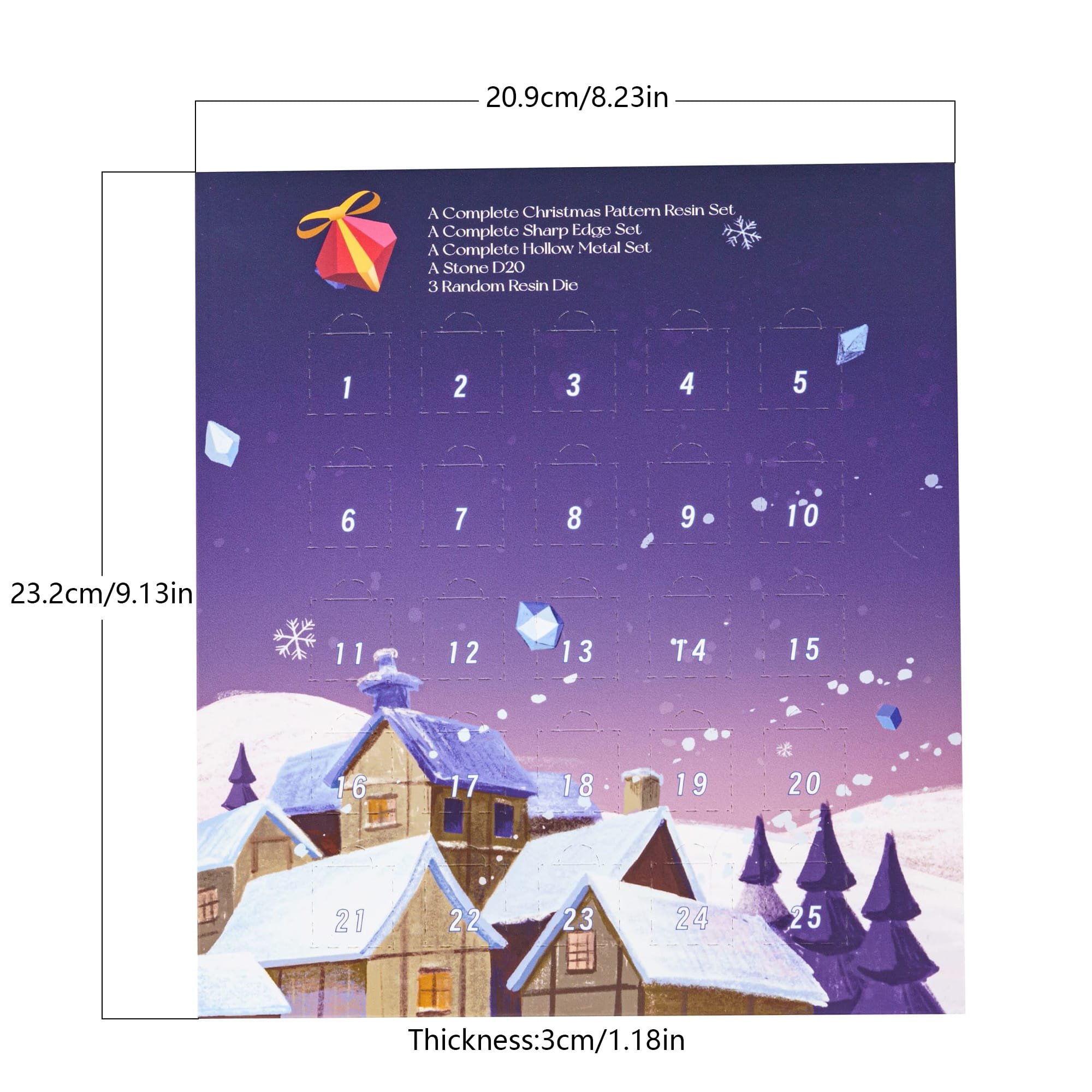 Udixi custom dice Christmas Advent Calendar Dice gift box