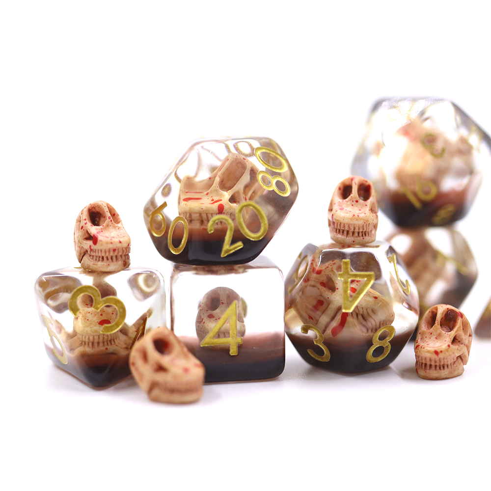 High Quality Transparent Dnd Gaming Dice Dragon Head Skull Dice For Dnd Rpg
